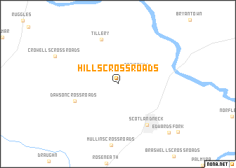 map of Hills Crossroads