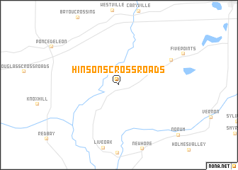 map of Hinsons Crossroads