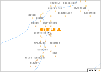 map of Ḩişn al Ḩijl