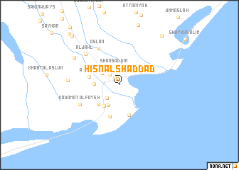 map of Ḩişn Āl Shaddād