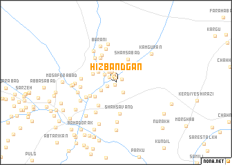 map of Hīzbandgān