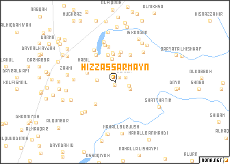 map of Ḩizz aş Şarmayn
