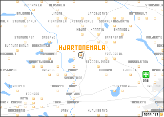 map of Hjärtonemåla