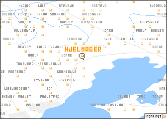map of Hjelmager