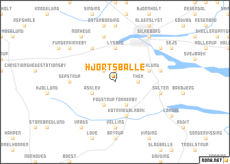 map of Hjortsballe