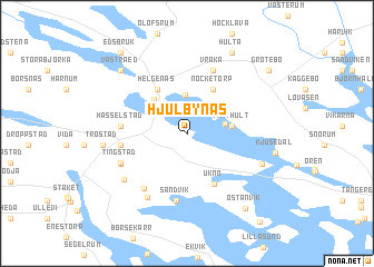 map of Hjulbynäs