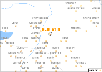 map of Hlivištia