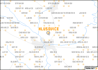 map of Hlušovice