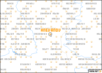 map of Hněvanov