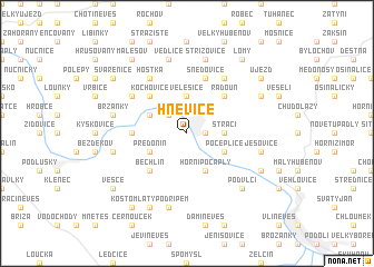 map of Hněvice