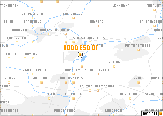 map of Hoddesdon