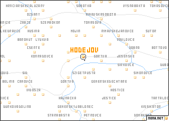 map of Hodejov