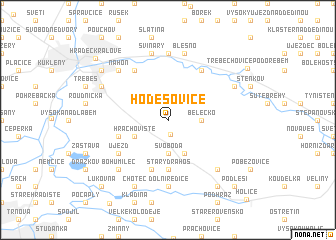 map of Hoděšovice