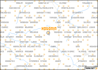 map of Hodonín