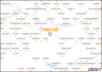 map of Hodyně