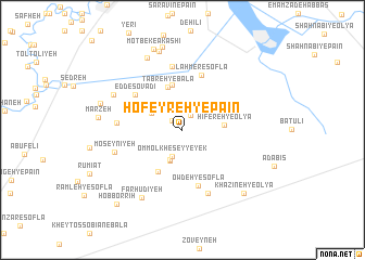 map of Ḩofeyreh-ye Pāʼīn