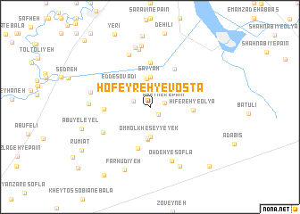 map of Ḩofeyreh-ye Vosţá