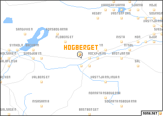 map of Högberget