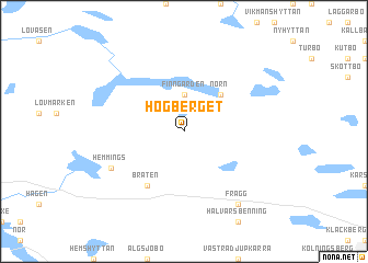 map of Högberget