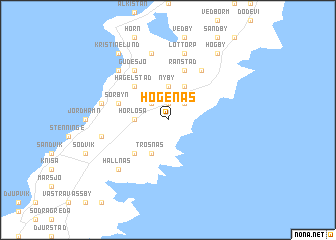 map of Högenäs