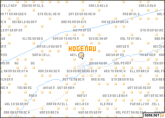 map of Högenau