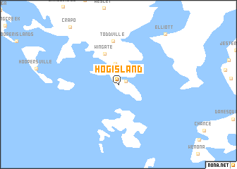 map of Hog Island