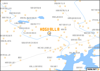 map of Högvalla