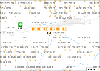 map of Hoheneckermühle