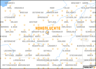 map of Hohenlüchte