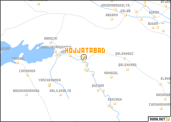 map of Ḩojjatābād