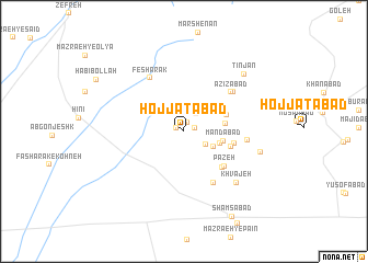 map of Ḩojjatābād