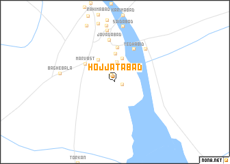 map of Ḩojjatābād