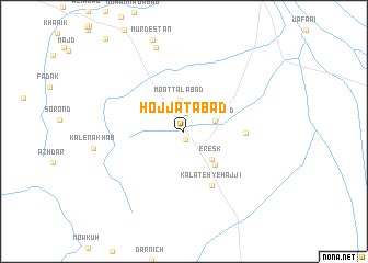 map of Ḩojjatābād