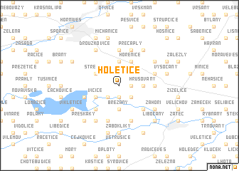 map of Holetice