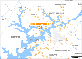 map of Holiday Hills