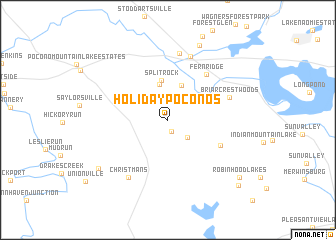 map of Holiday Poconos
