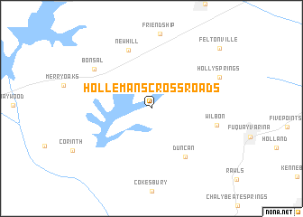 map of Hollemans Crossroads