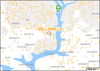 map of Hollin Hills