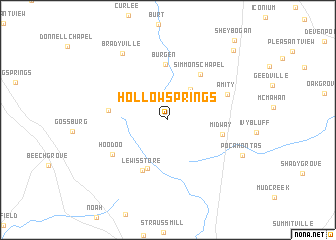 map of Hollow Springs