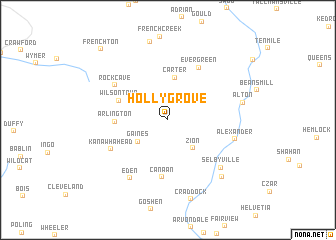 map of Holly Grove