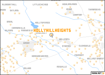 map of Holly Hill Heights