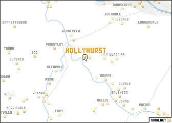 map of Hollyhurst