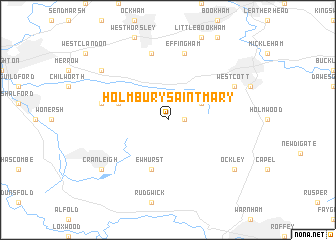map of Holmbury Saint Mary