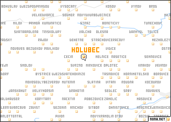 map of Holubeč