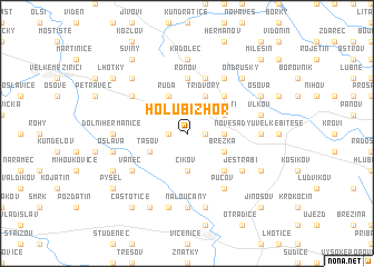 map of Holubí Zhoř