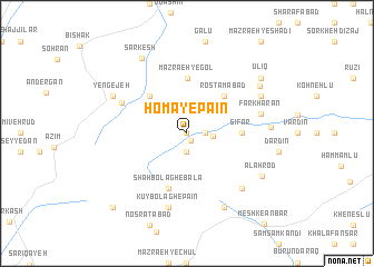 map of Homā-ye Pāʼīn