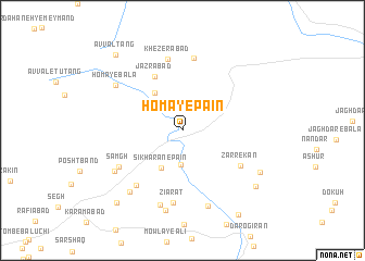 map of Homā-ye Pāʼīn