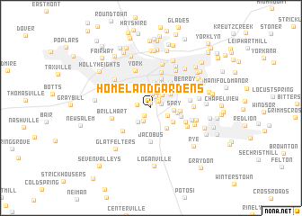 map of Homeland Gardens