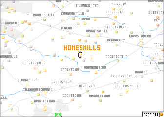 map of Homes Mills