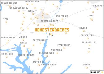 map of Homestead Acres